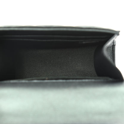 Chanel Iridescent Lambskin Quilted Top Handle Clutch With Chain Dark Green 4 of 11