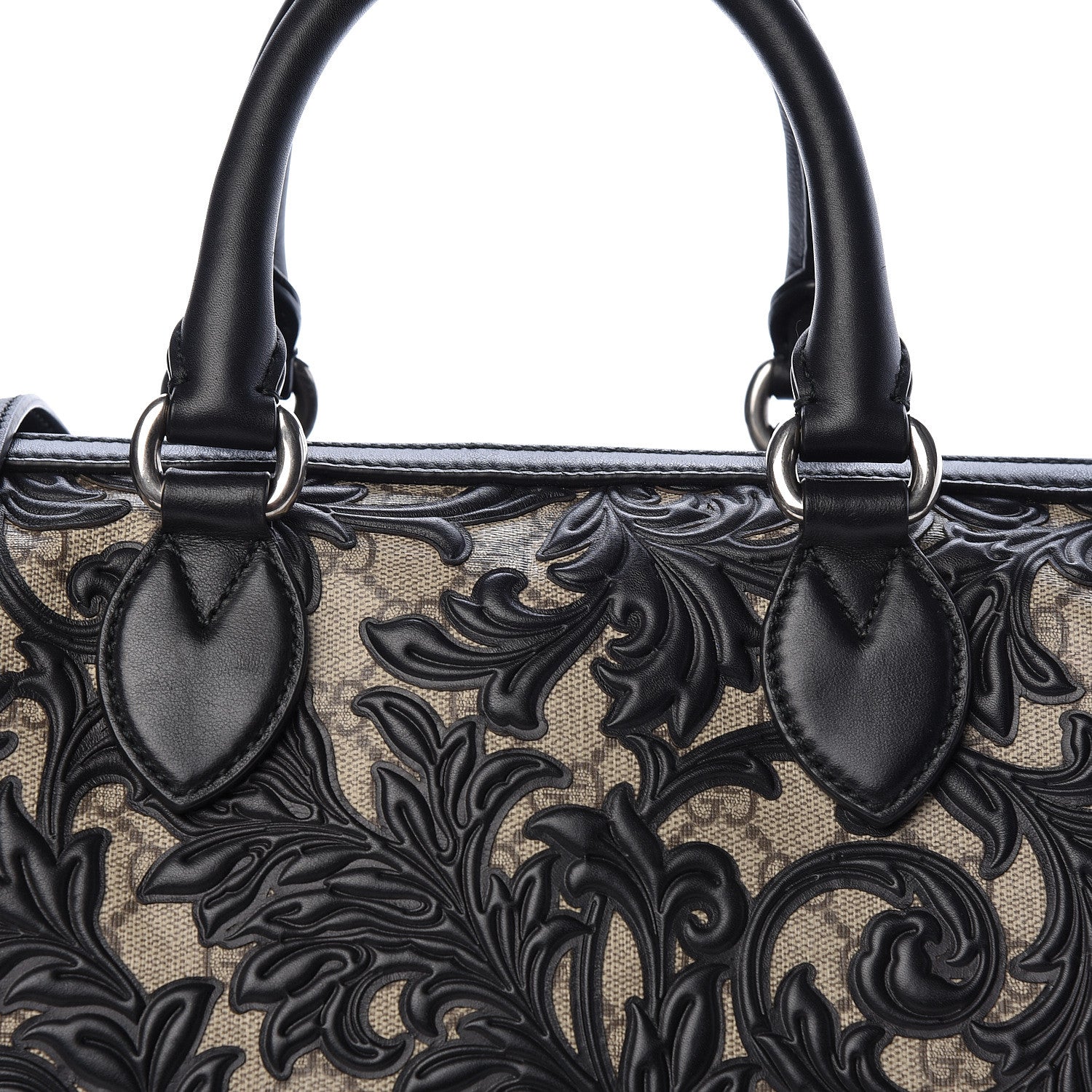 Gucci GG Supreme Monogram Arabesque Medium Boston Black 8 of 12