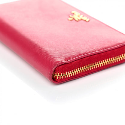 Prada Saffiano Metal Zip Around Wallet Peonia 6 of 12