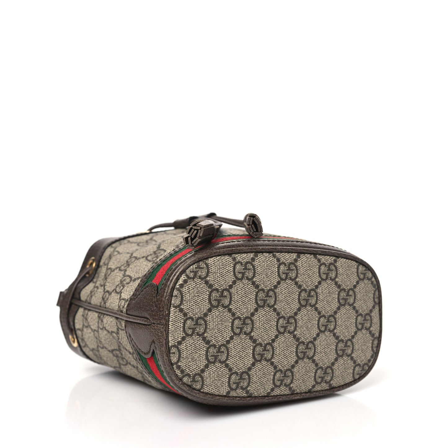 GG Supreme Monogram Web Mini Ophidia Bucket Bag Brown