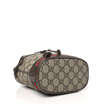 Gucci GG Supreme Monogram Web Mini Ophidia Bucket Bag Brown 4 of 10