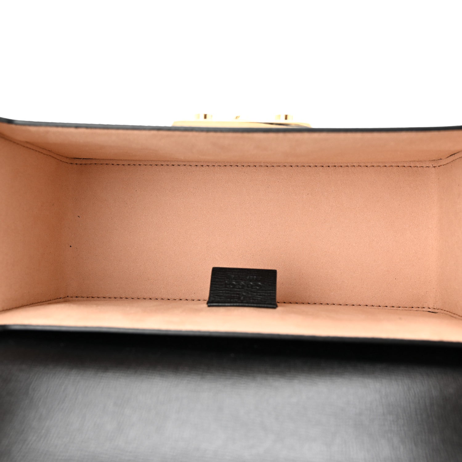 Gucci Calfskin Small Padlock Bamboo Shoulder Bag Black 5 of 10