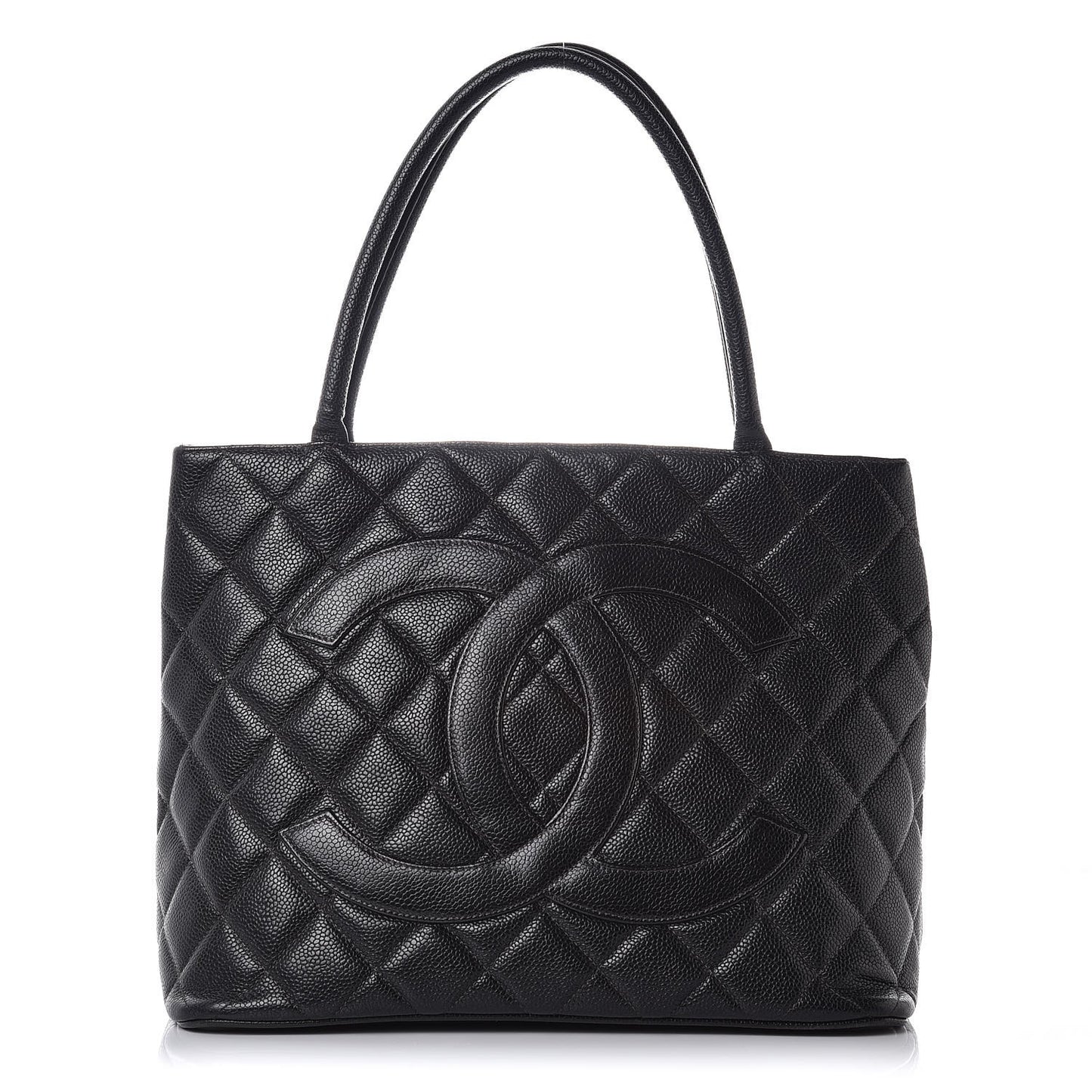 Caviar Quilted Medallion Tote Black