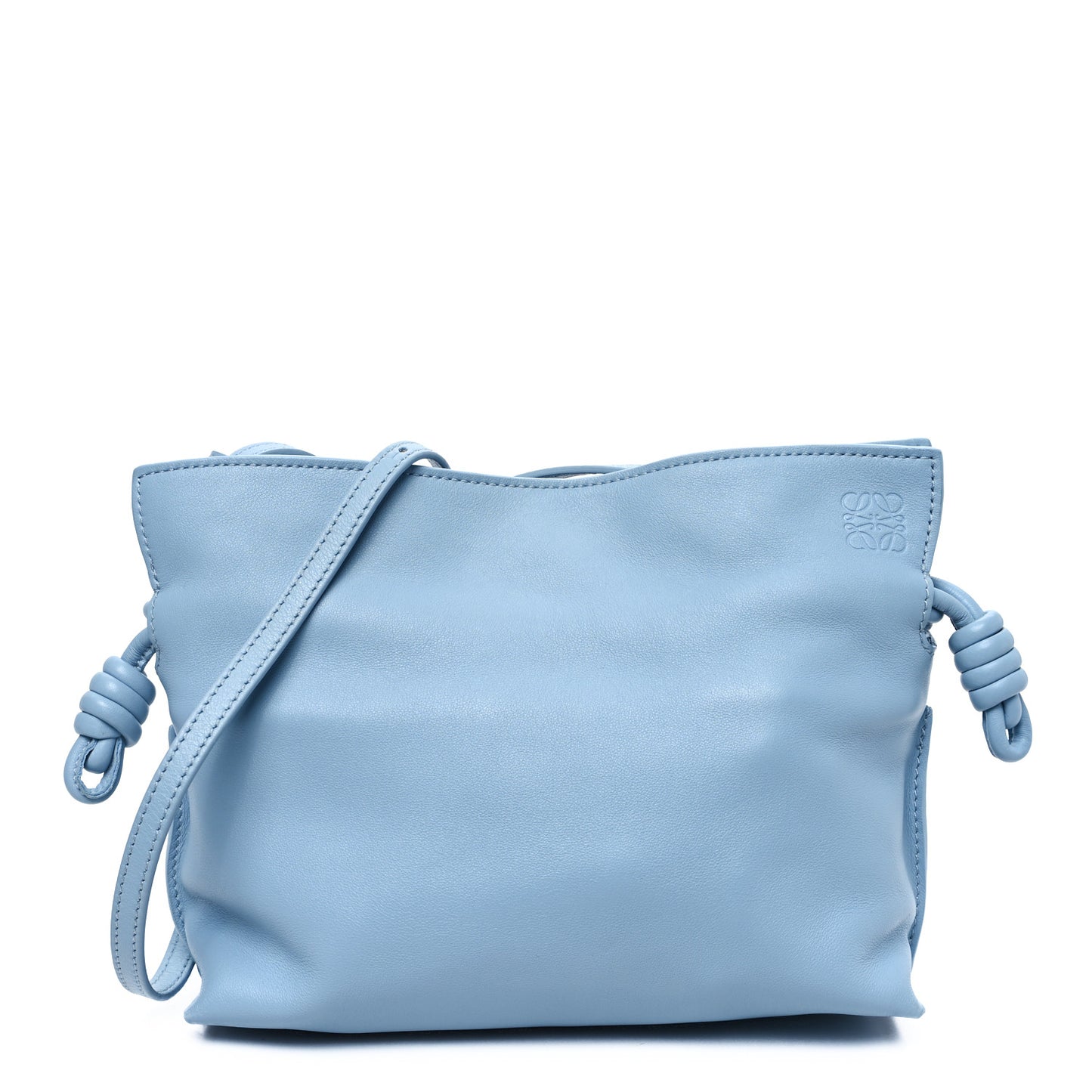Nappa Mini Flamenco Knot Bag Dusty Blue