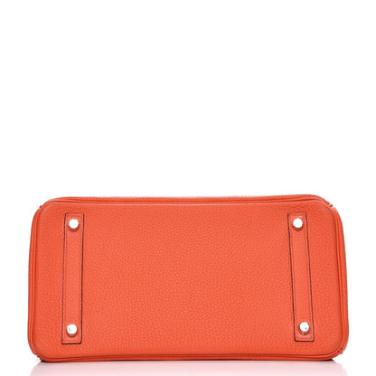 Hermes Taurillon Clemence Birkin 30 Orange Poppy 6 of 33
