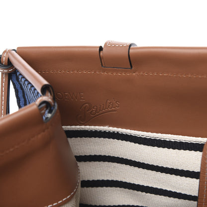 Loewe Canvas Calfskin Print Paulas Ibiza Stripes Cushion Tote Red White 6 of 9