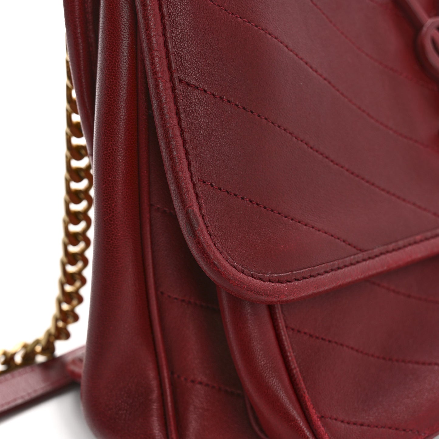 Lambskin Matelasse Monogram Medium Niki Chain Satchel Red