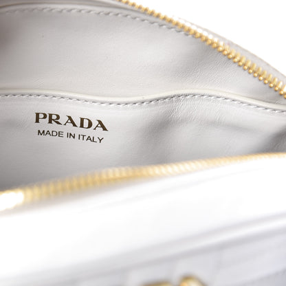 Prada Soft Calfskin Impunture Diagramme Chain Crossbody White 6 of 9