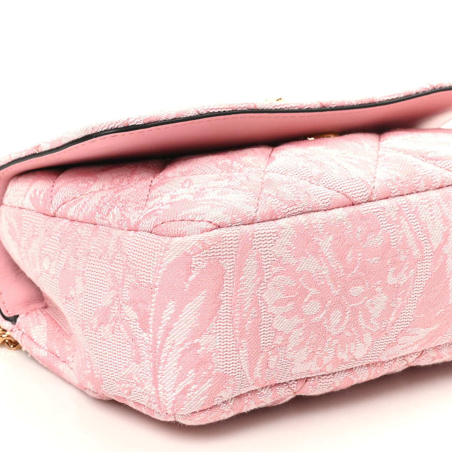 Baroque Jacquard Quilted Small Medusa Shoulder Bag Baby Pink