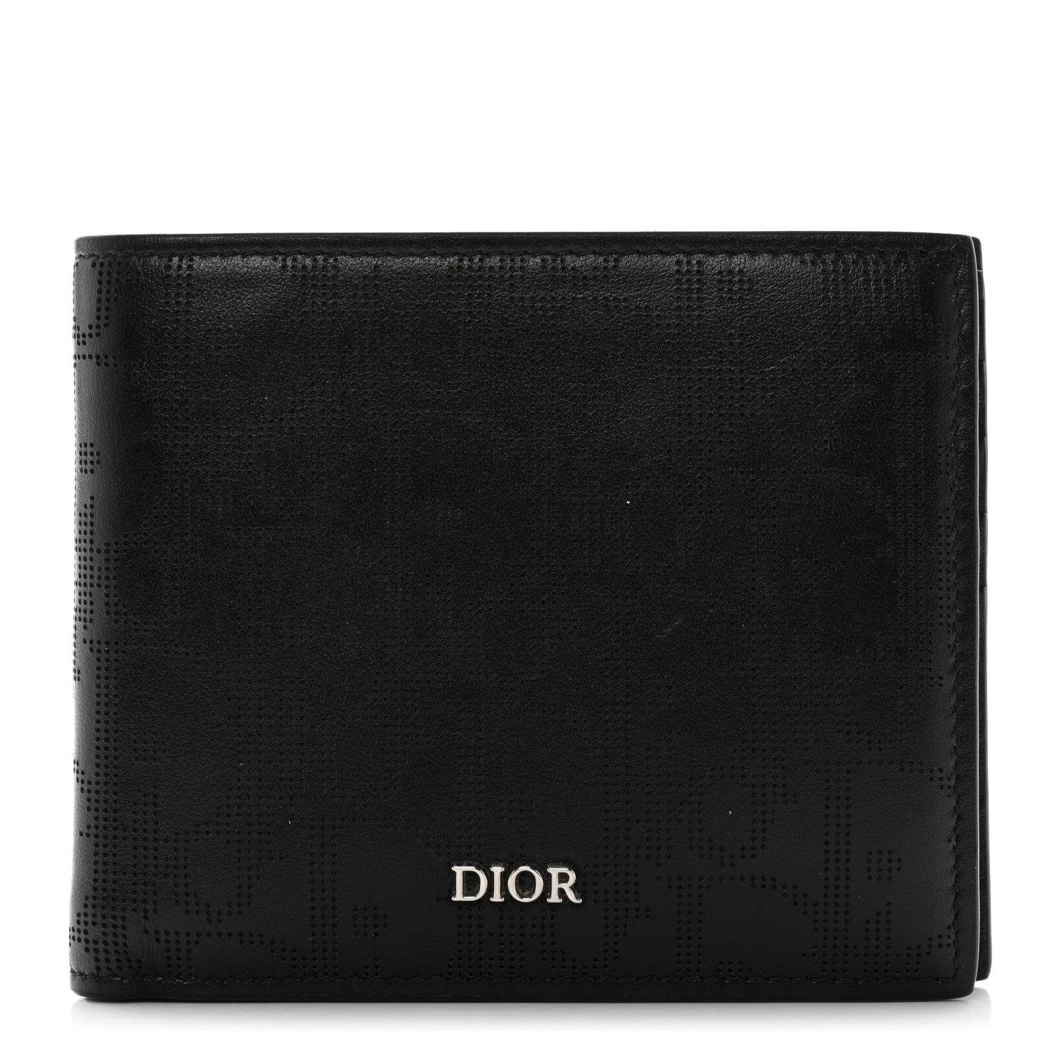 Christian Dior Calfskin Perforated Oblique Bi-Fold Do Galaxy Wallet Black 1 of 7
