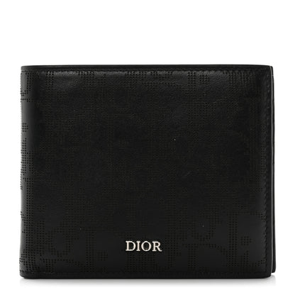 Christian Dior Calfskin Perforated Oblique Bi-Fold Do Galaxy Wallet Black 1 of 7