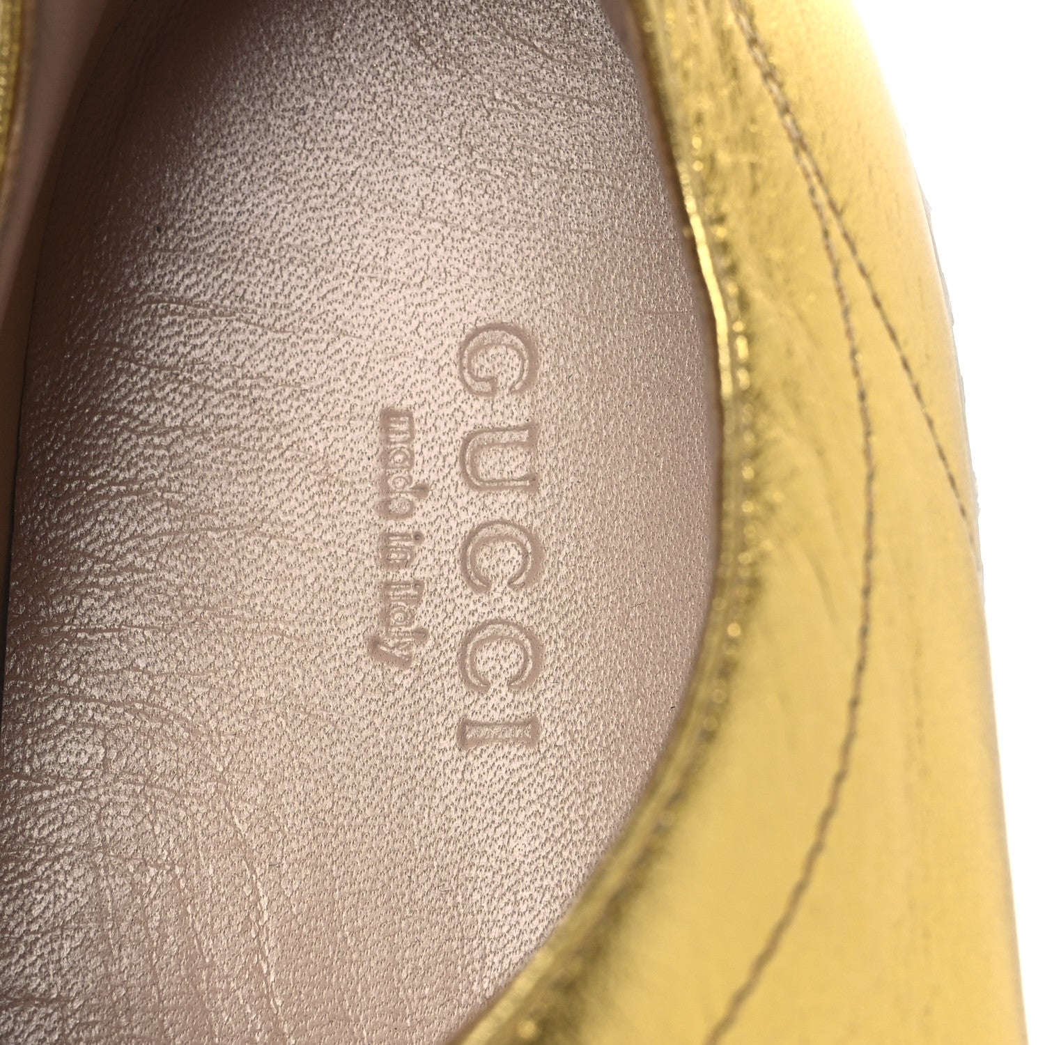 Gucci Metallic Nappa Peggy Platform Sneakers 40 Oro Vecchio 9 of 15