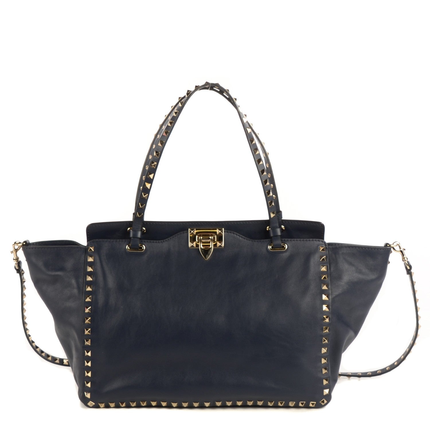 Valentino Garavani Vitello Medium Rockstud Tote Marine 1 of 9