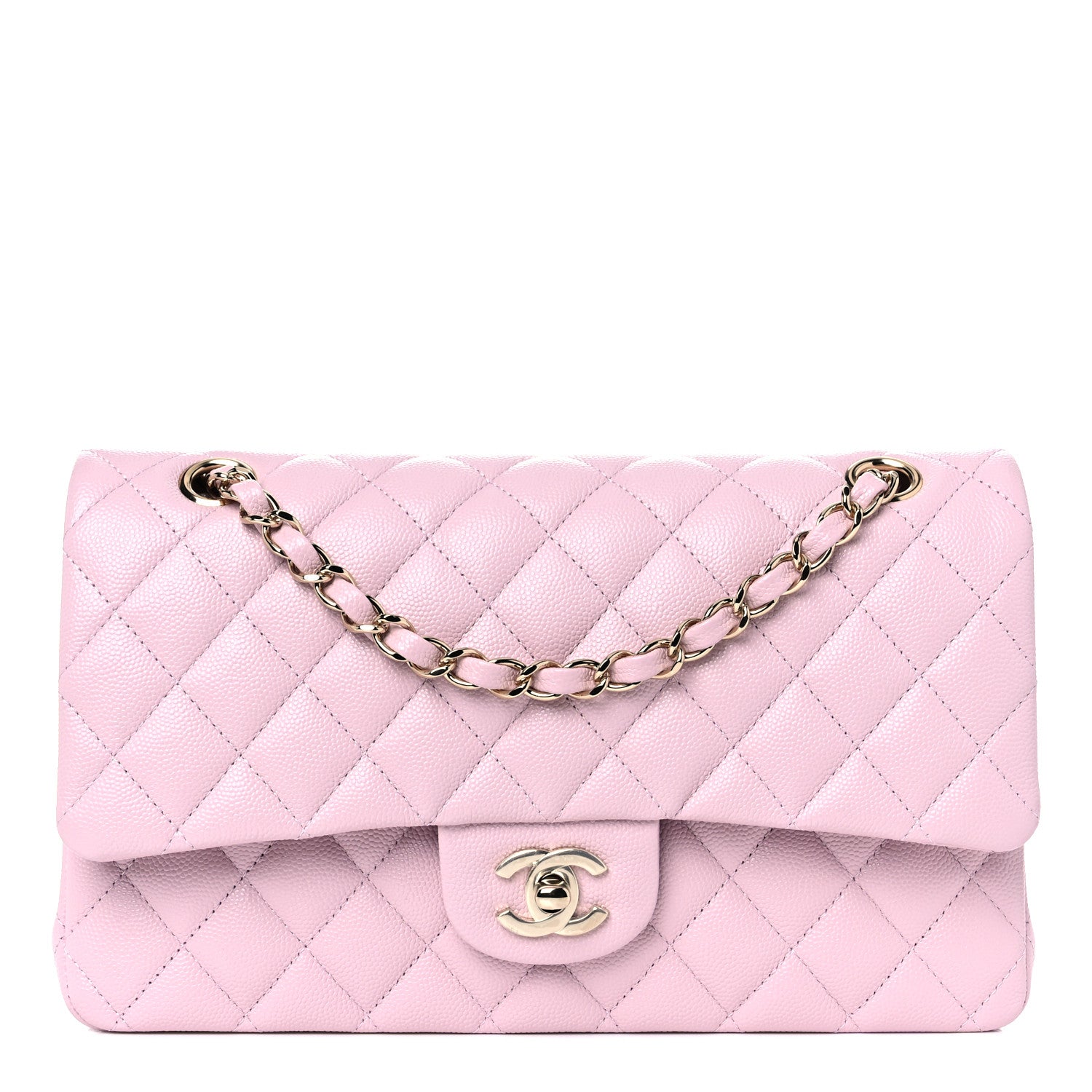 Chanel Caviar Quilted Medium Double Flap Light Pink 1 of 10
