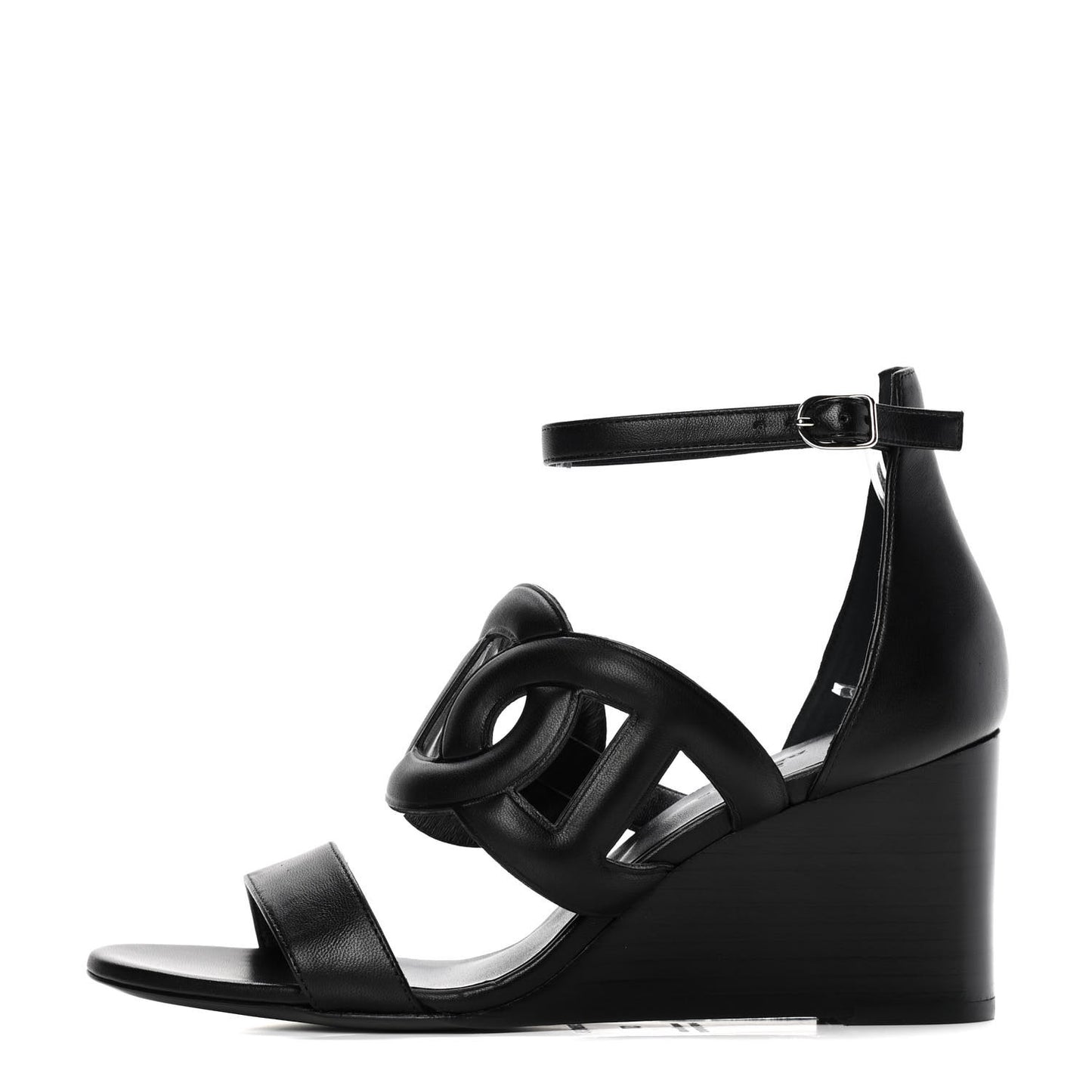 Nappa Brisbane Wedge Sandals 37 Black