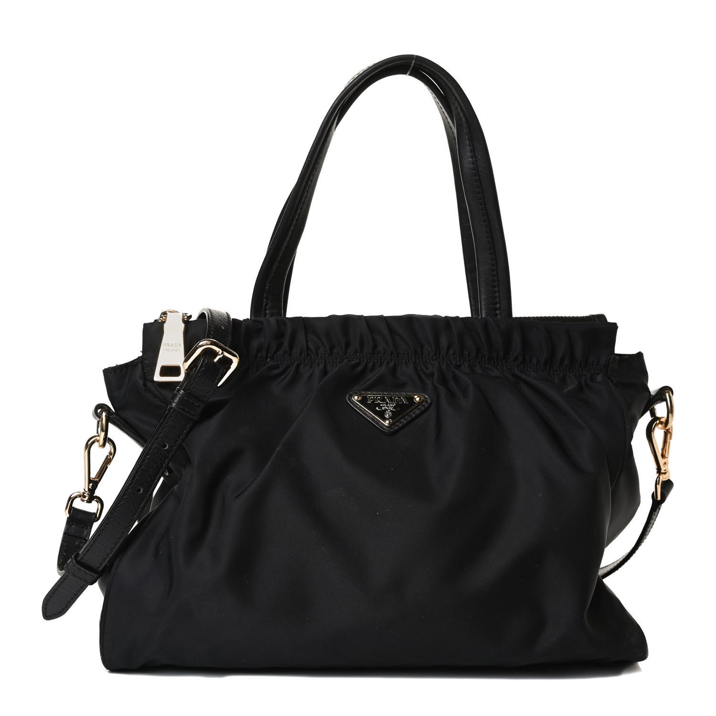 Nylon Soft Calfskin Tote Black