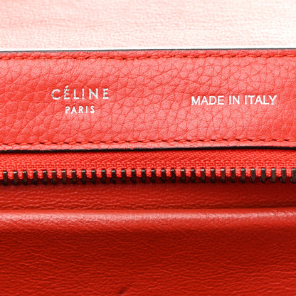 Celine Drummed Calfskin Small Trapeze Vermillion 6 of 11