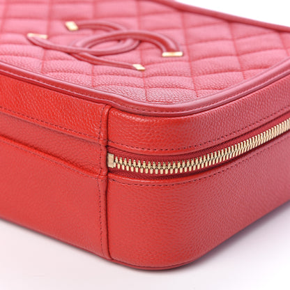 Chanel Caviar Quilted Medium CC Filigree Vanity Case Red 9 of 13