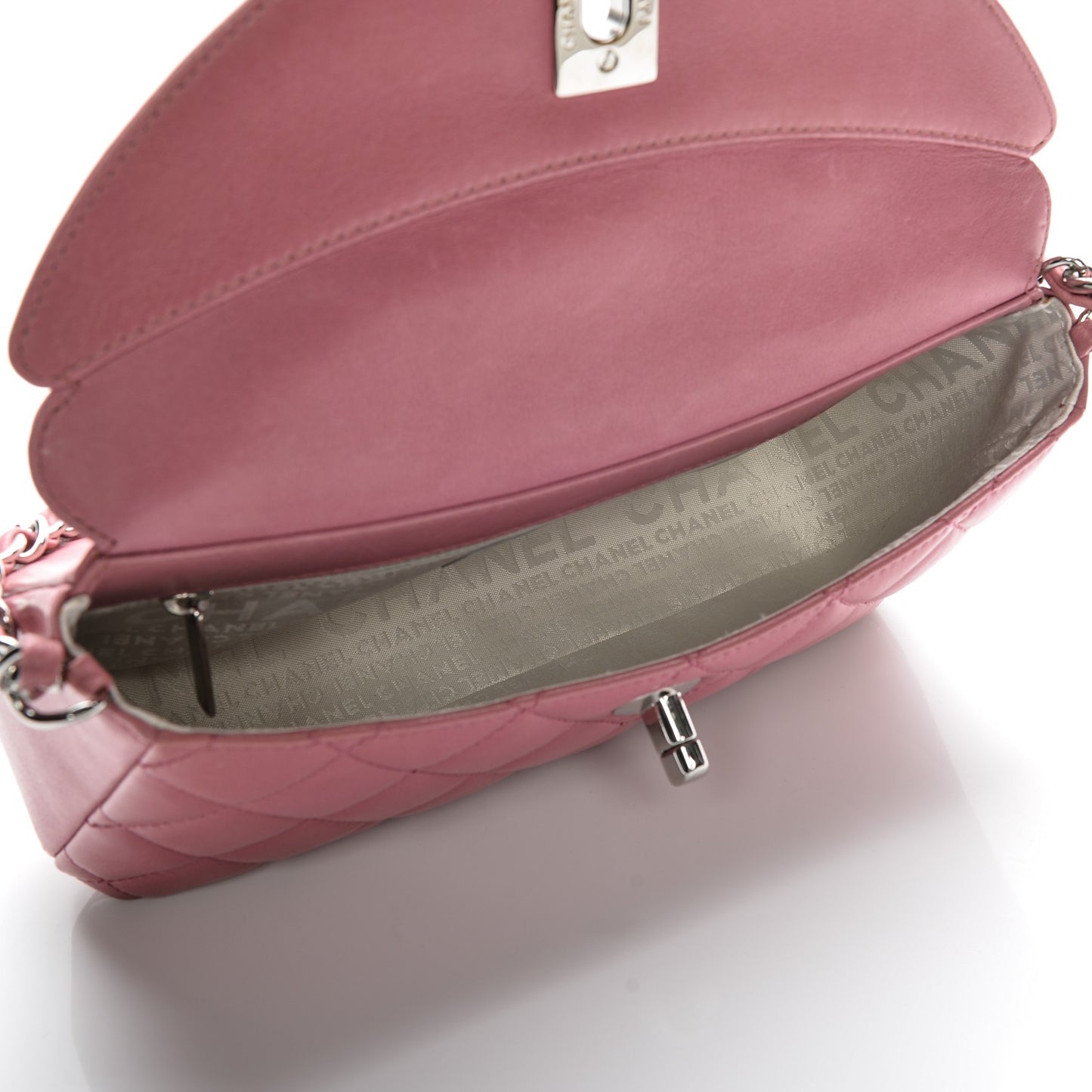 Lambskin Quilted CC Flap Dark Pink
