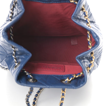 Chanel Aged Calfskin Quilted Gabrielle Backpack Blue 5 of 11