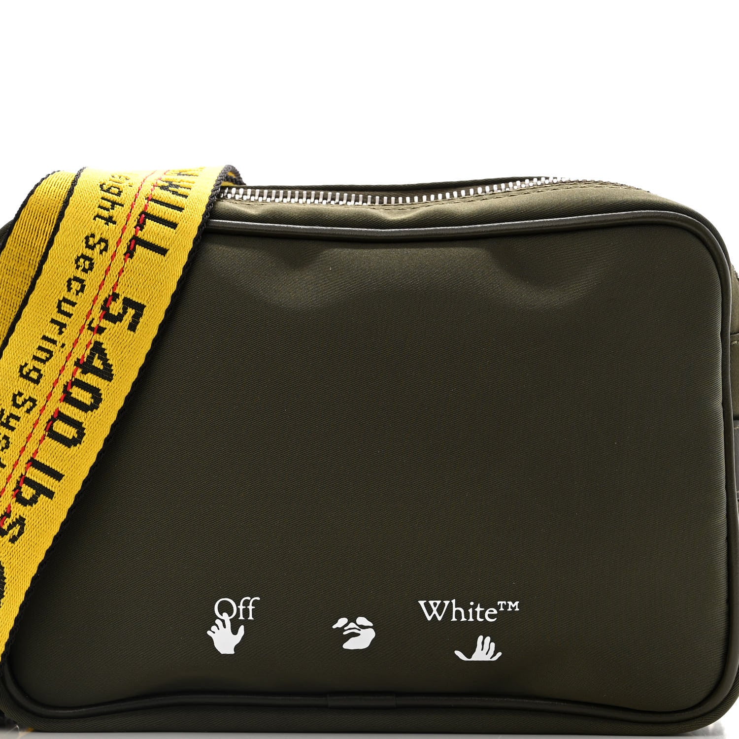 Off-White Nylon Logo Print Crossbody Bag Olive Green 7 of 9
