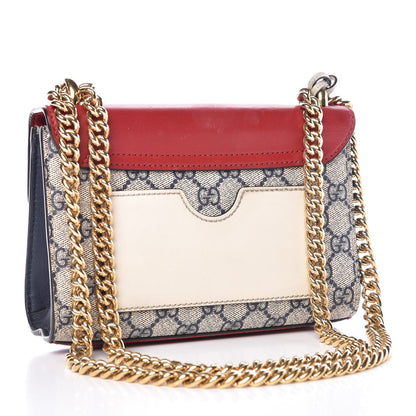 Gucci GG Supreme Monogram Moon Calfskin Small Padlock Shoulder Bag Beige Blue Hibiscus Red Mystic White 3 of 16