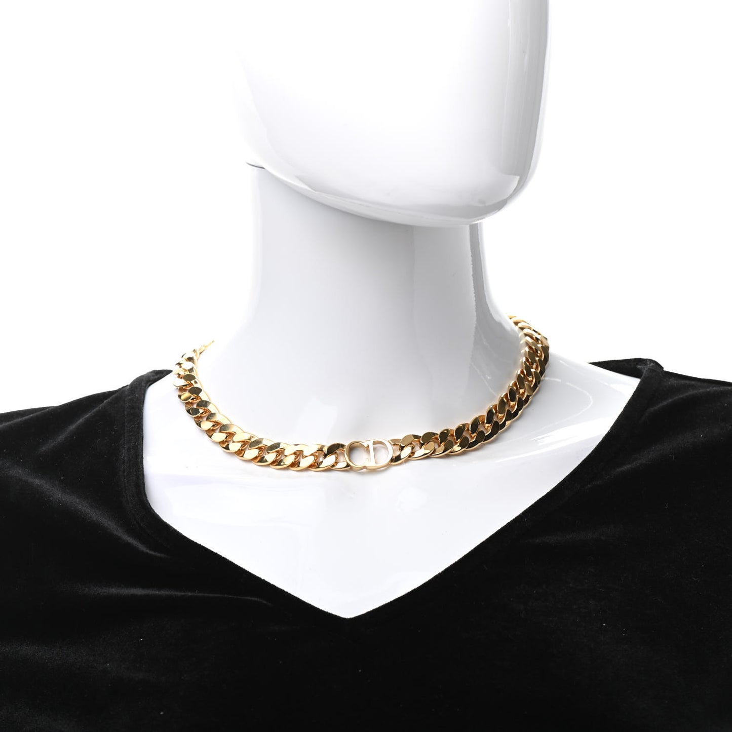Metal CD Choker Necklace Gold
