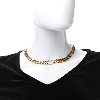 Christian Dior Metal CD Choker Necklace Gold 2 of 6