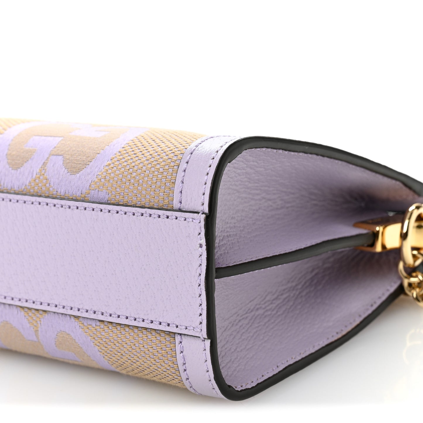 Monogram Jumbo GG Textured Dollar Calfskin Small Ophidia Chain Shoulder Bag Beige Lapis