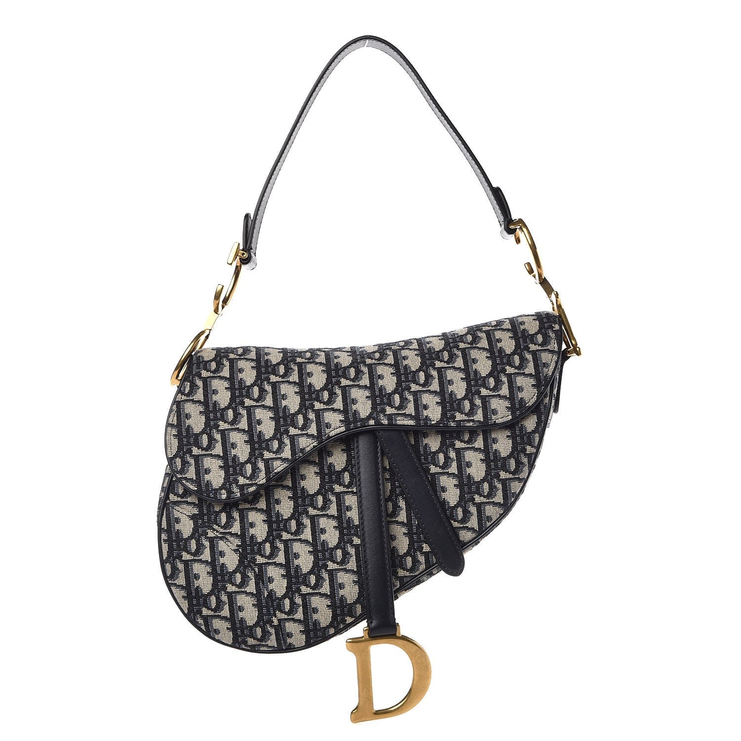 Christian Dior Oblique Saddle Bag Blue 1 of 8