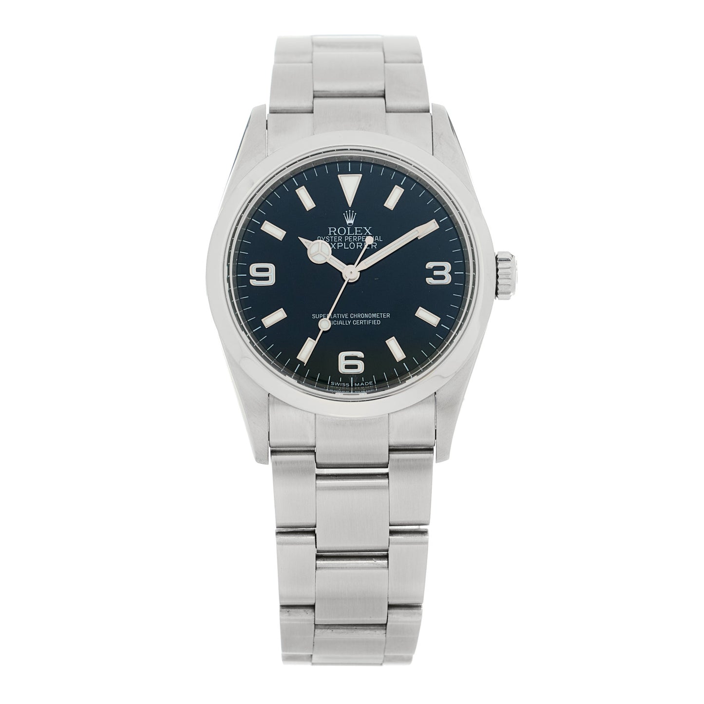 Stainless Steel 39mm Oyster Perpetual Explorer Watch Black 114270
