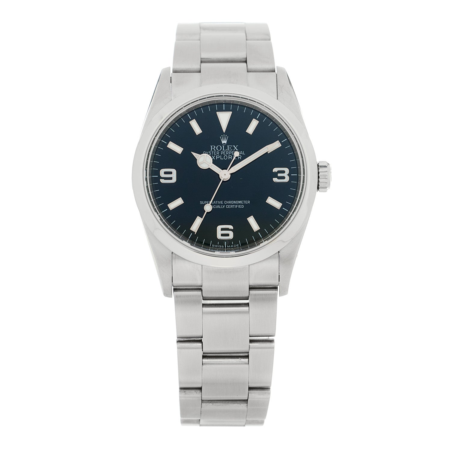 Rolex Stainless Steel 39mm Oyster Perpetual Explorer Watch Black 114270 1 of 5
