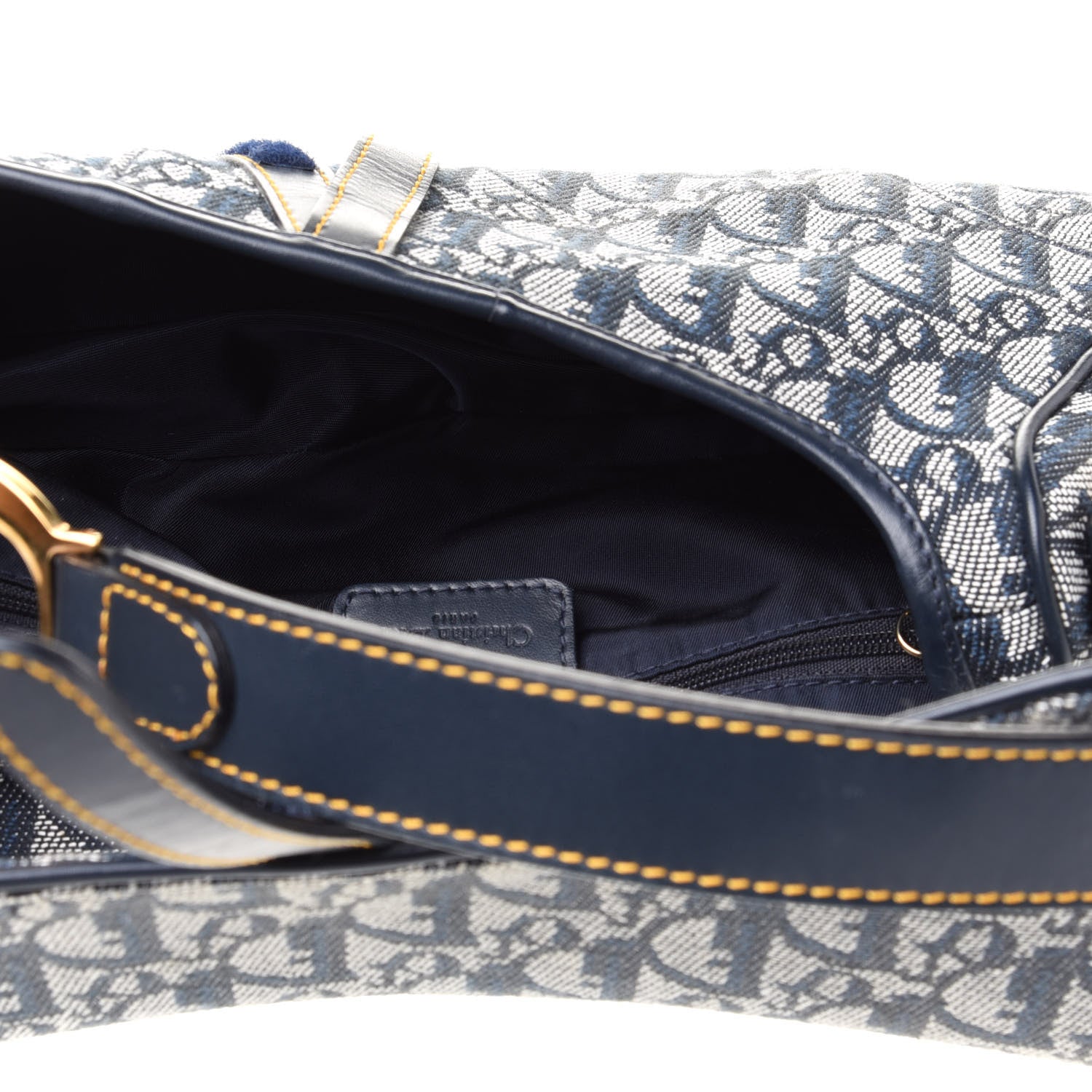 Christian Dior Monogram Saddle Bag Blue 4 of 12