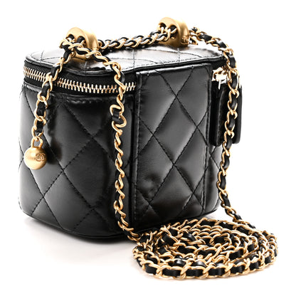 Chanel Calfskin Quilted Mini Perfect Fit Vanity Case With Chain Black 3 of 10