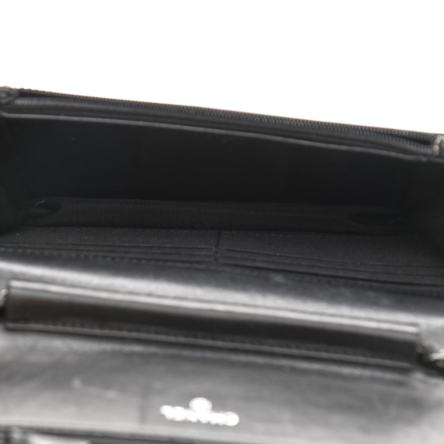 Lambskin Chevron Quilted Wallet On Chain WOC So Black
