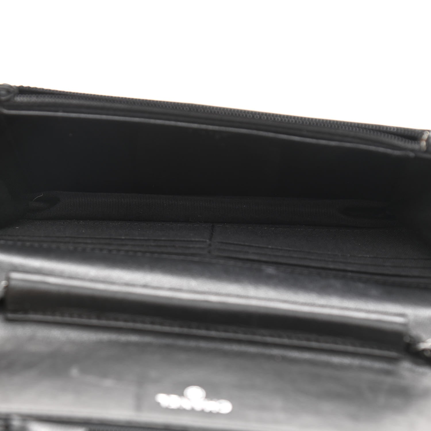 Chanel Lambskin Chevron Quilted Wallet On Chain WOC So Black 5 of 13