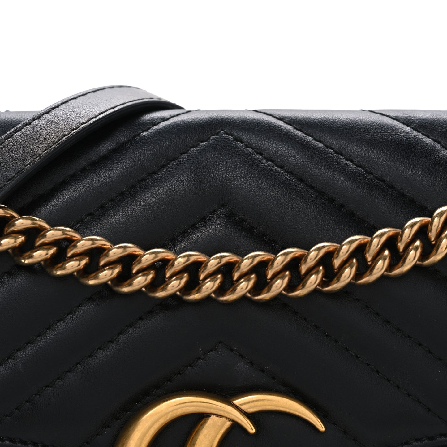 Calfskin Matelasse Small GG Marmont Shoulder Bag Black