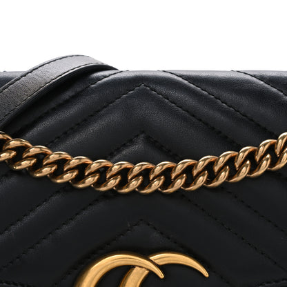 Gucci Calfskin Matelasse Small GG Marmont Shoulder Bag Black 8 of 10