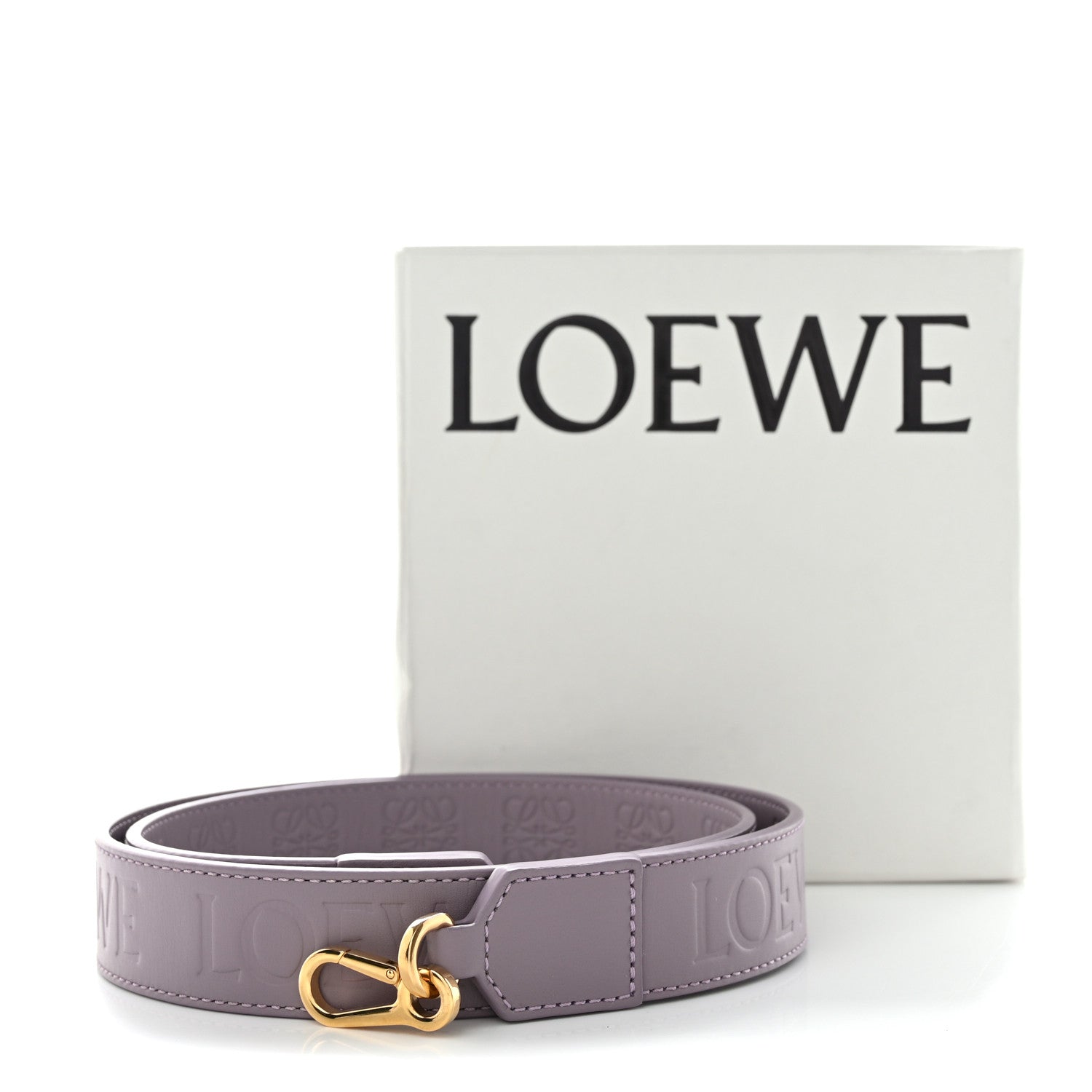 Loewe Satin Calfskin Embossed Anagram Strap Pale Aubergine Glaze 5 of 5