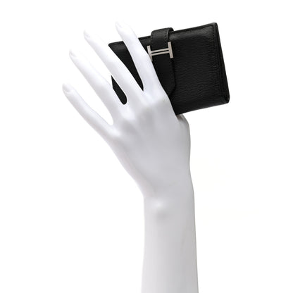 Hermes Chevre Mysore Mini Bearn Wallet Black 2 of 8