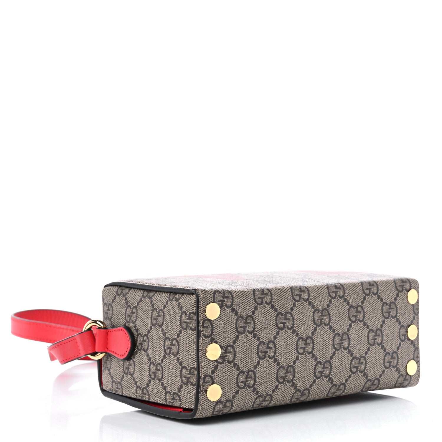 Gucci GG Supreme Monogram Moon Calfskin Love Valentines Day Padlock Case Beige Ebony New Geranium 4 of 13
