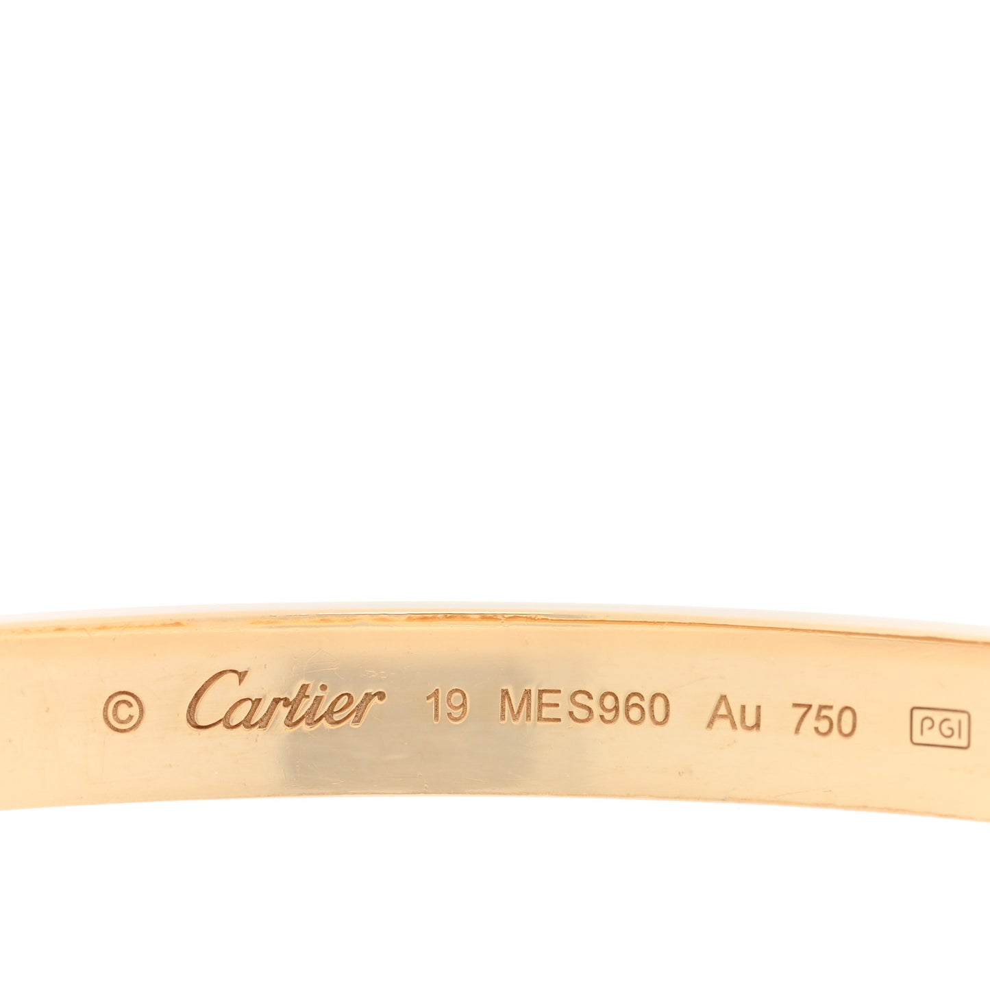 18K Yellow Gold LOVE Bracelet 19