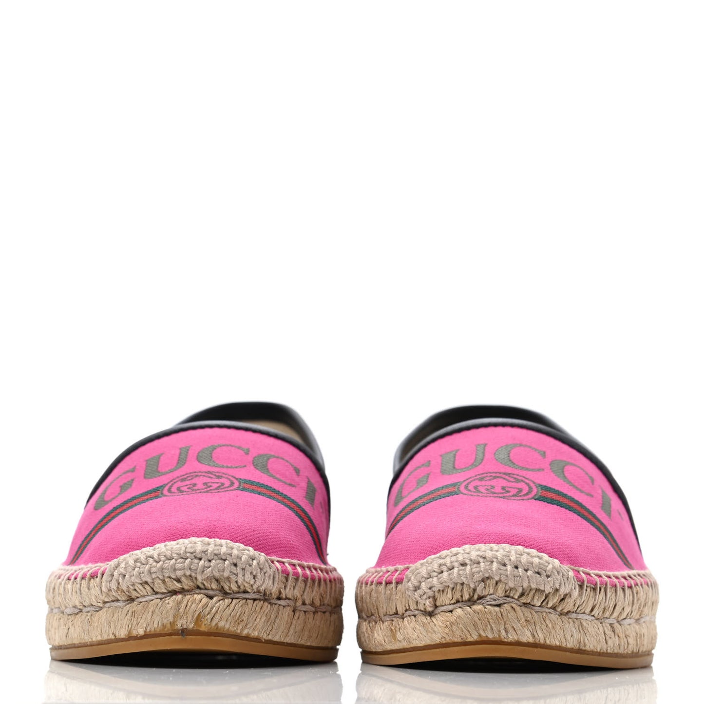 Canvas Logo Espadrilles 37.5 Cyclamen Rose Black