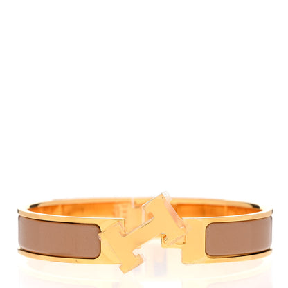 Hermes Enamel Narrow Clic Clac H Bracelet GM Marron Glace 5 of 6