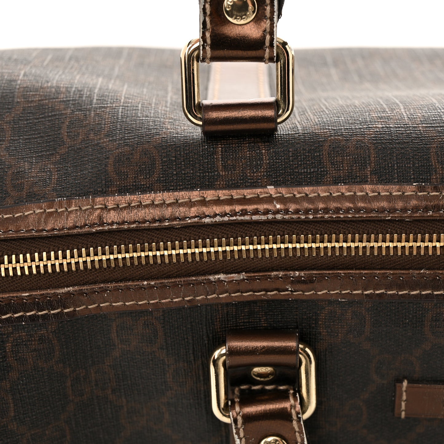 GG Supreme Monogram Medium Joy Boston Dark Brown Bronze