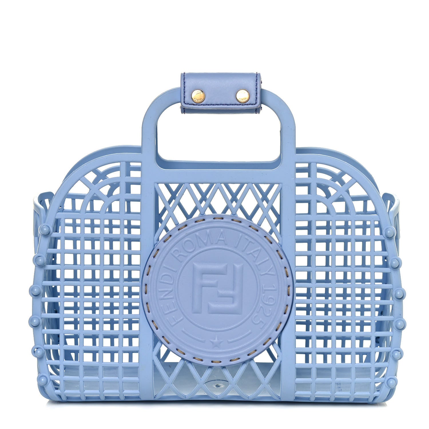 Fendi Recycled Plastic Vitello Liberty Matte Small Fendi Basket Light Blue 1 of 16