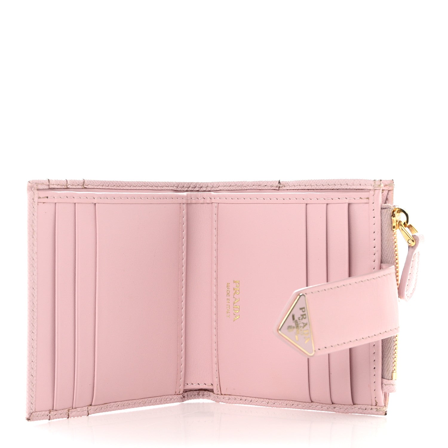 Prada Saffiano Small Triangle Wallet Alabastro 5 of 7
