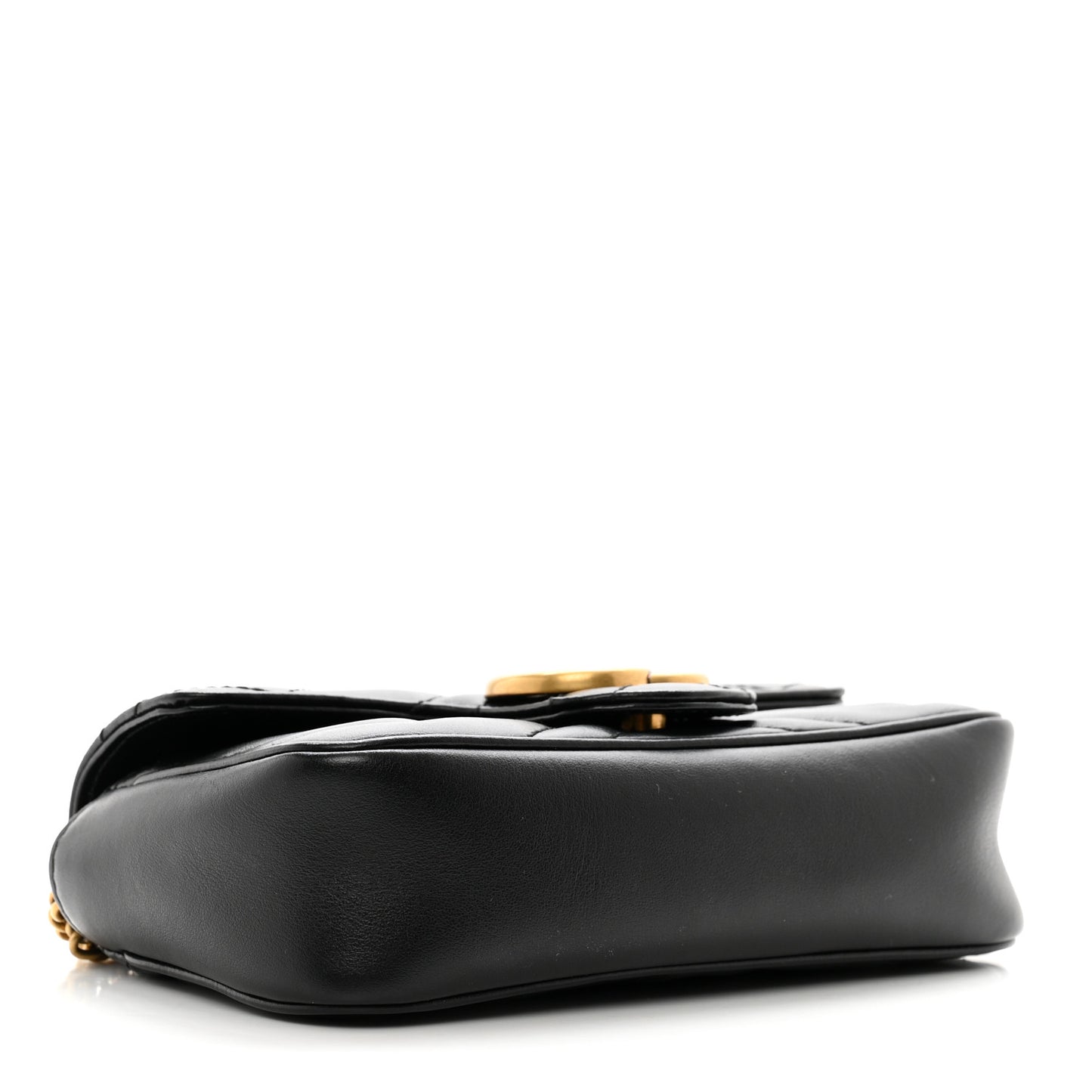 Calfskin Matelasse Super Mini GG Marmont Shoulder Bag Black