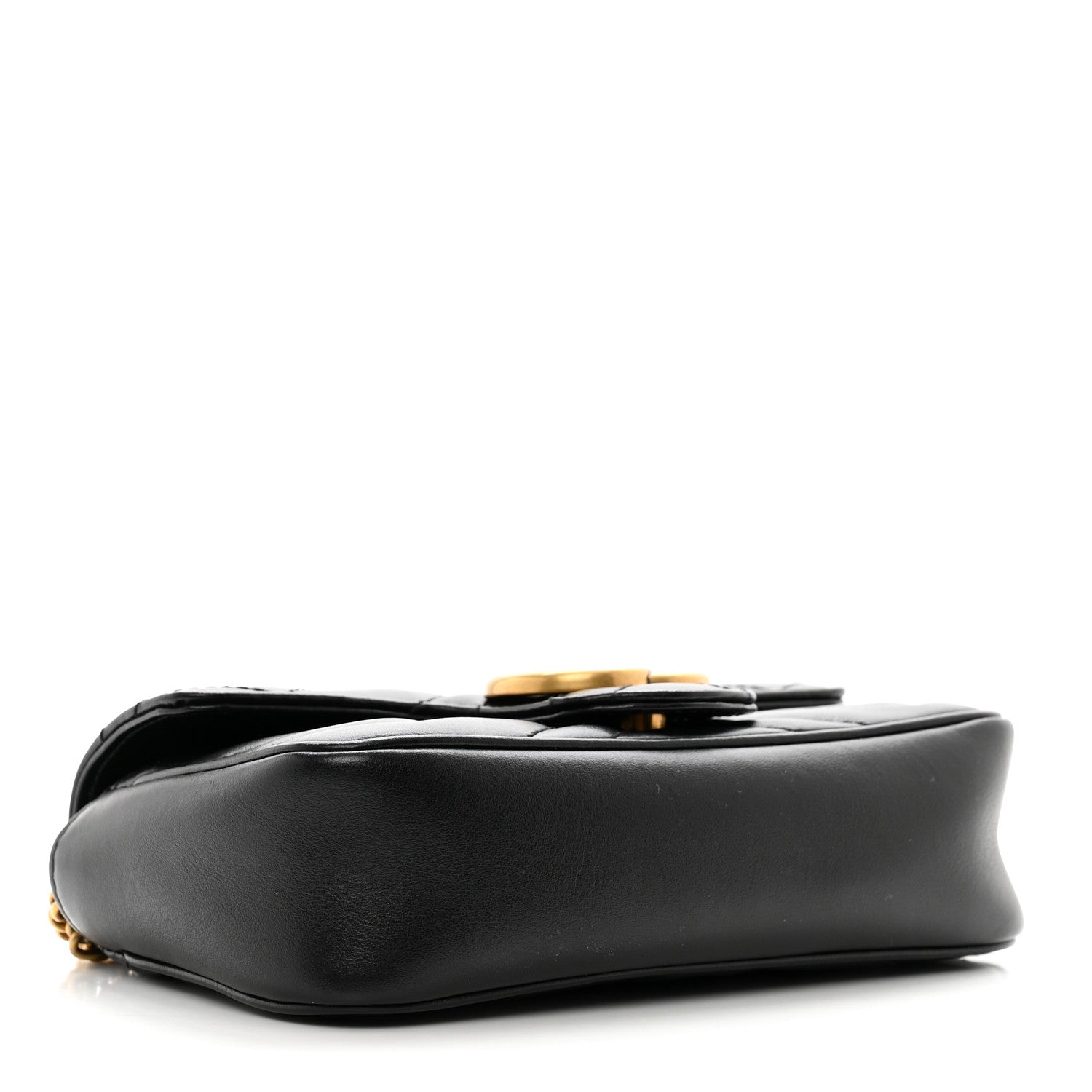 Gucci Calfskin Matelasse Super Mini GG Marmont Shoulder Bag Black 4 of 10