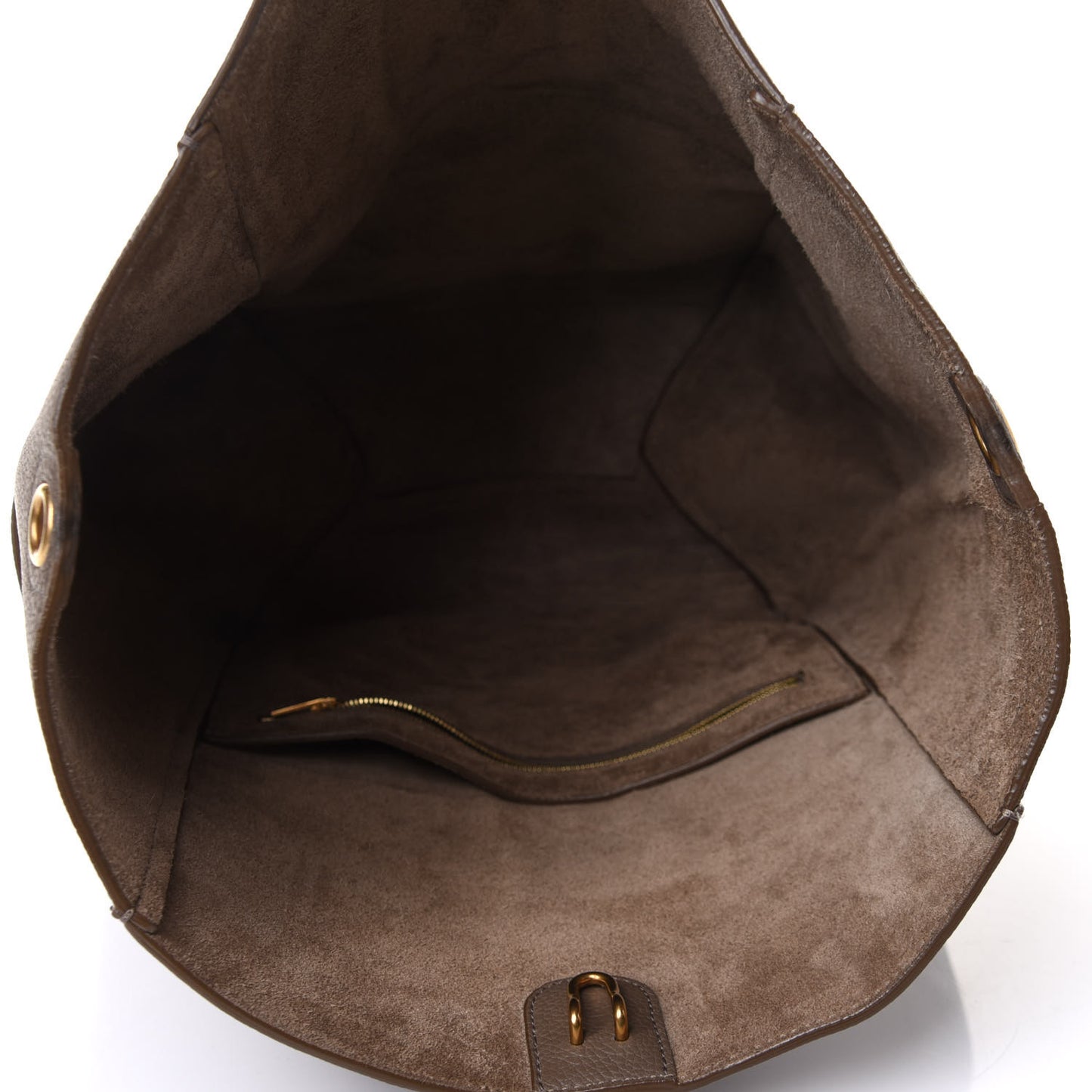 Soft Grained Calfskin Sangle Bucket Bag Taupe